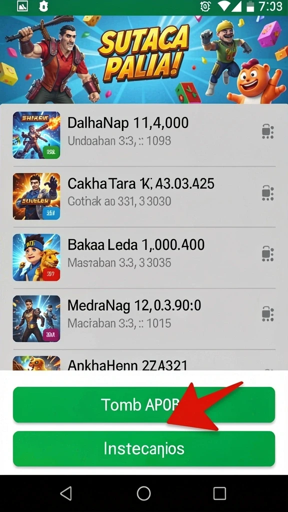 Tangkapan layar dari menu permainan yang menarik.